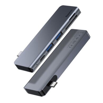 Type-C HUB Baseus Harmonica 5 in 1 (CAHUB-K0G) - Deep Grey