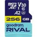 Карта памяти GOODRAM MicroSDXC Rival 256GB V30 A2 UHS I U3 R170 + адаптер (GGSM2AA-2560R12). Фото 1 из 4