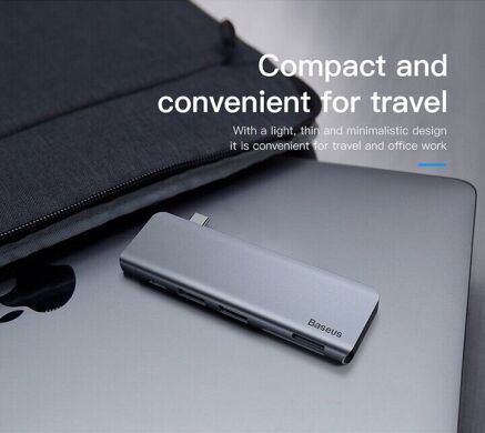 Type-C HUB Baseus Harmonica 5 in 1 (CAHUB-K0G) - Deep Grey