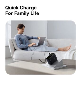 Сетевое зарядное устройство Baseus PicoGo AE21 2C+U 100W + кабель Type-C to Type-C (E0121B00) - Black