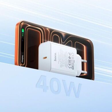 Сетевое зарядное устройство Hoco C162A PD40W + кабель Type-C to Type-C - White