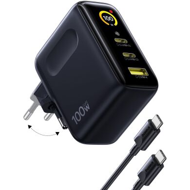 Сетевое зарядное устройство Baseus PicoGo AE21 2C+U 100W + кабель Type-C to Type-C (E0121B00) - Black