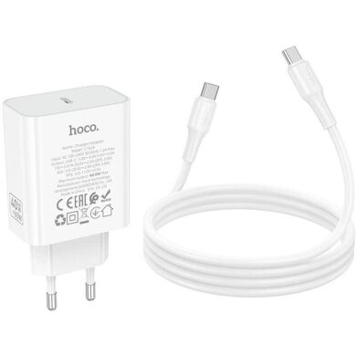 Сетевое зарядное устройство Hoco C162A PD40W + кабель Type-C to Type-C - White