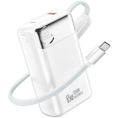 Внешний аккумулятор WiWU T132 65W (12000 mAh) + кабель Type-C - White