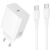 Сетевое зарядное устройство Hoco C162A PD40W + кабель Type-C to Type-C - White