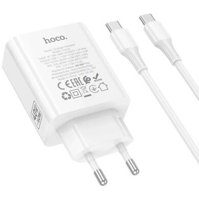 Сетевое зарядное устройство Hoco C162A PD40W + кабель Type-C to Type-C - White