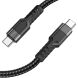 Кабель Hoco U110 Type-C to Type-C 60W (3A, 1.2 m) - Black. Фото 2 из 5