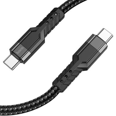 Кабель Hoco U110 Type-C to Type-C 60W (3A, 1.2 m) - Black