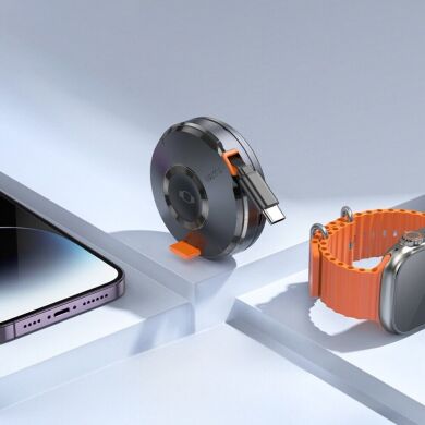Беспроводное зарядное устройство Hoco CQ18 2 in 1 (15W) + iWatch - Metal gray