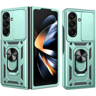 Чехол (PC+TPU) с подставкой Deexe Armor Shield (FF) для Samsung Galaxy Fold 8 Ultra - Green
