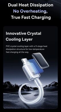 Кабель Baseus Crystal USB to Type-C 100W (1m) E04279 - Moon White