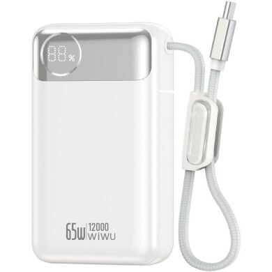 Внешний аккумулятор WiWU T132 65W (12000 mAh) + кабель Type-C - White