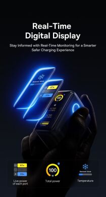 Сетевое зарядное устройство Baseus PicoGo AE21 2C+U 100W + кабель Type-C to Type-C (E0121B00) - Black