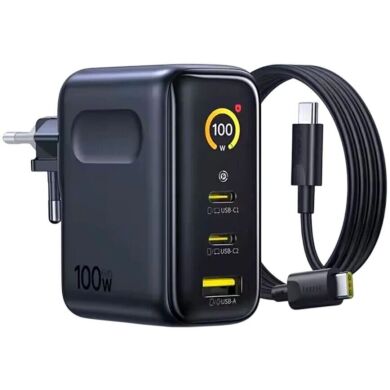 Сетевое зарядное устройство Baseus PicoGo AE21 2C+U 100W + кабель Type-C to Type-C (E0121B00) - Black