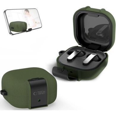 Защитный чехол Tech-Protect Slim Hook для Samsung Galaxy Buds 4 / Buds 4 Pro - Olive Green