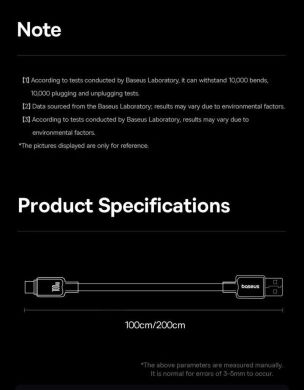 Кабель Baseus Crystal USB to Type-C 100W (1m) E04279 - Moon White