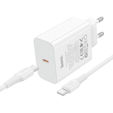 Сетевое зарядное устройство Hoco C162A PD40W + кабель Type-C to Type-C - White