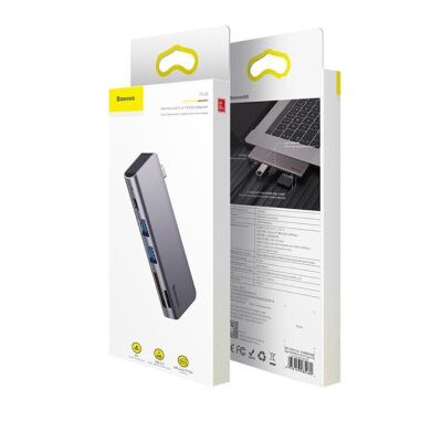 Type-C HUB Baseus Harmonica 5 in 1 (CAHUB-K0G) - Deep Grey
