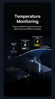 Сетевое зарядное устройство Baseus PicoGo AE21 2C+U 100W + кабель Type-C to Type-C (E0121B00) - Black