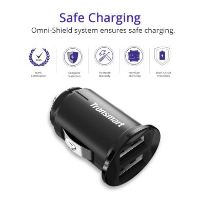 Автомобильное зарядное устройство Tronsmart C24 24W Dual USB Port