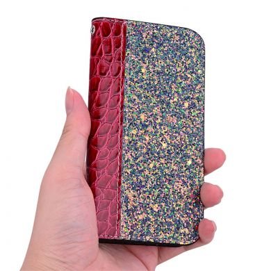 Чехол Deexe Glittery Crocodile для Samsung Galaxy A7 2018 (A750) - Red