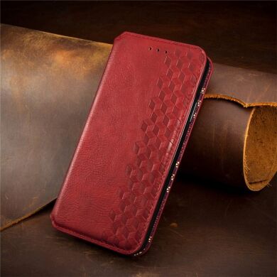 Чохол Deexe Rhombus Wallet для Samsung Galaxy A16 (A165) - Red