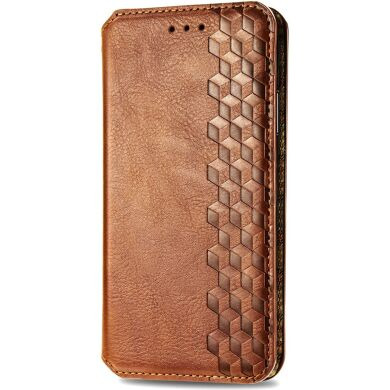 Чохол Deexe Rhombus Wallet для Samsung Galaxy S26 FE - Brown