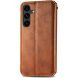 Чохол Deexe Rhombus Wallet для Samsung Galaxy S26 FE - Brown
