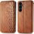 Чохол Deexe Rhombus Wallet для Samsung Galaxy S26 FE - Brown
