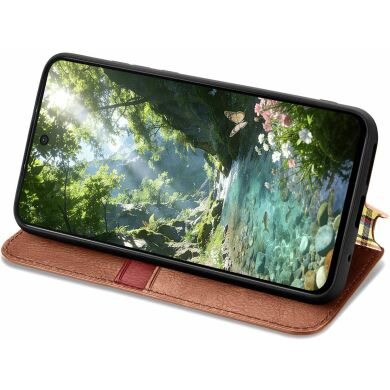 Чохол Deexe Rhombus Wallet для Samsung Galaxy S26 FE - Brown