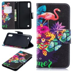 Чохол-книжка Deexe Color Wallet для Samsung Galaxy A10 (A105), Flamingo and Pineapple