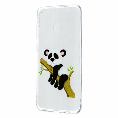 Силиконовый (TPU) чехол Deexe Pretty Glossy для Samsung Galaxy A30 (A305) / A20 (A205) - Panda Climbing Tree