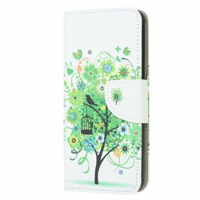 Чехол-книжка Deexe Color Wallet для Samsung Galaxy A71 (A715) - Green Flower Tree