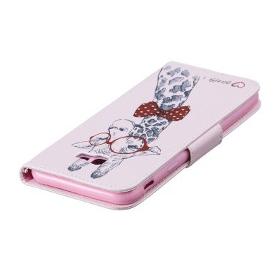 Чохол-книжка Deexe Color Wallet для Samsung Galaxy J4+ (J415), Giraffe Wearing Glasses