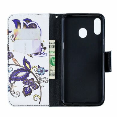 Чехол-книжка Deexe Color Wallet для Samsung Galaxy M20 (M205) - Butterfly Pattern