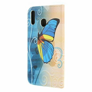 Чехол-книжка Deexe Color Wallet для Samsung Galaxy M20 (M205) - Blue Butterfly