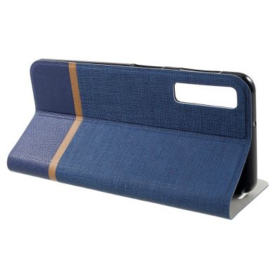 Чехол-книжка Deexe Lines Texture для Samsung Galaxy A7 2018 (A750) - Blue