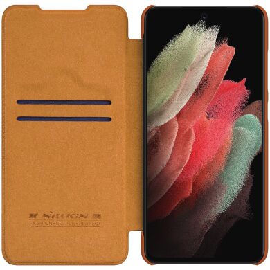 Чехол-книжка NILLKIN Qin Series для Samsung Galaxy S21 FE (G990) - Brown