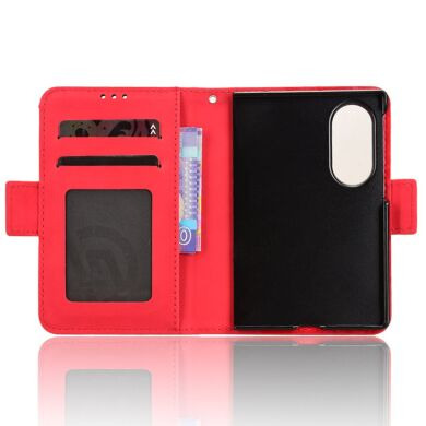 Чехол-книжка с карманами Deexe Wallet Stand (Pencil Slot) для Samsung Galaxy Fold 8 - Red