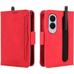 Чехол-книжка с карманами Deexe Wallet Stand (Pencil Slot) для Samsung Galaxy Fold 8 - Red