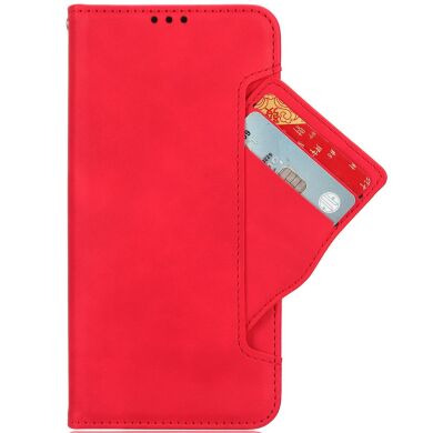 Чехол-книжка с карманами Deexe Wallet Stand (Pencil Slot) для Samsung Galaxy Fold 8 - Red