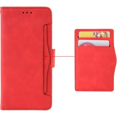 Чехол-книжка с карманами Deexe Wallet Stand (Pencil Slot) для Samsung Galaxy Fold 8 - Red