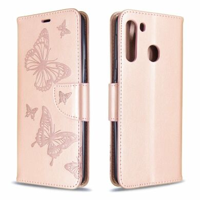 Чохол UniCase Butterfly Pattern для Samsung Galaxy A21 (A215) - Rose Gold