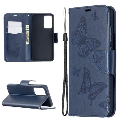 Чехол UniCase Butterfly Pattern для Samsung Galaxy A52 (A525) / A52s (A528) - Dark Blue