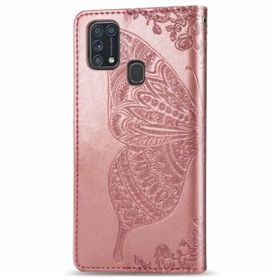 Чехол UniCase Butterfly Pattern для Samsung Galaxy M31 (M315) - Rose Gold