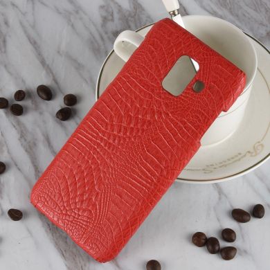 Пластиковий чохол Deexe Croco Style для Samsung Galaxy A6 2018 (A600) - Red