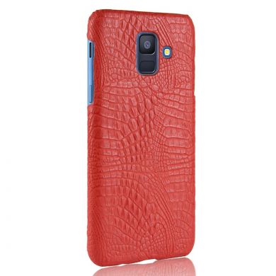 Пластиковий чохол Deexe Croco Style для Samsung Galaxy A6 2018 (A600) - Red