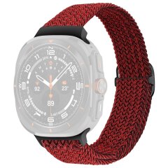 Ремешок Deexe Braided Strap для Samsung Galaxy Watch Ultra (47mm) - Black / Red