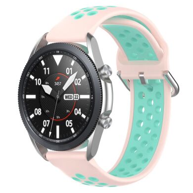 Ремешок Deexe Dual Color для Samsung Galaxy Watch 3 (41mm) - Light Pink / Cyan
