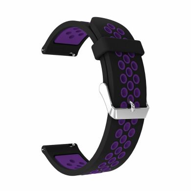 Ремінець Deexe Dual Color для Samsung Galaxy Watch 46mm / Watch 3 45mm / Gear S3 - Black / Purple